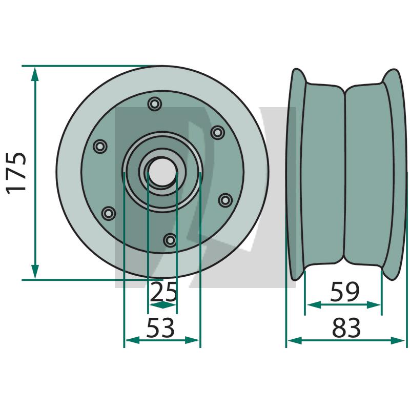 Felge kpl. für 3.50 x 6 Deutz Fahr