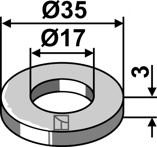 Unterlegscheibe 35x3x17, passend für Nobili, Kuhn und mehr