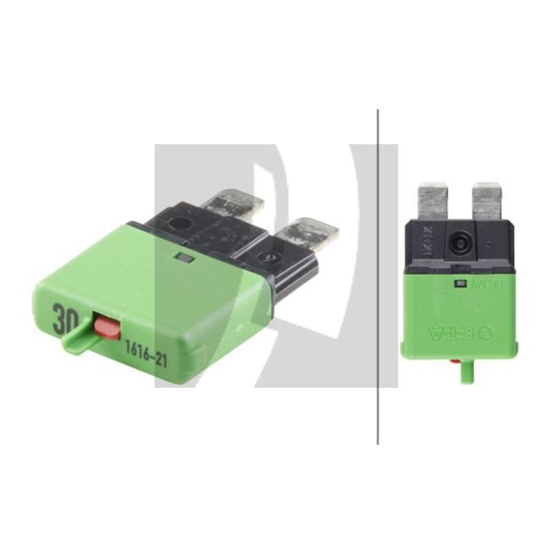 GRANIT Sicherungsautomat, Standard 32 V max. / 30 A | grün | mit Rückstellknopf