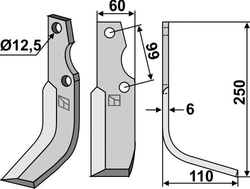Fräsmesser 250x60mm, rechts, passend für Goldoni