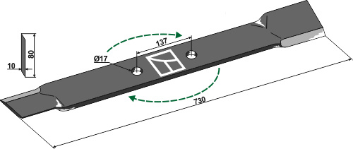 Mähermesser 730 mm - rechts, passend für Röll