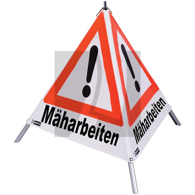 Nestle Faltsignal Mäharbeiten