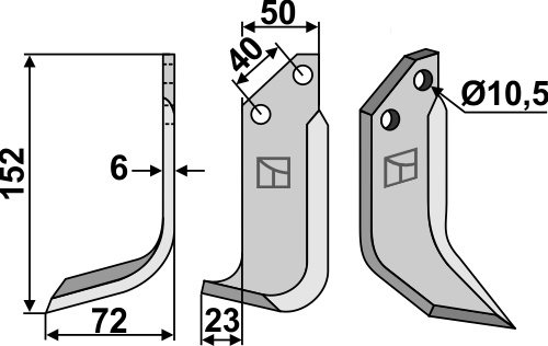 Fräsmesser 152x50mm, links, passend für Pasquali