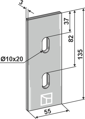 Abstreiferblech für Packerwalzen 135 x 55 mm, passend für Lemken