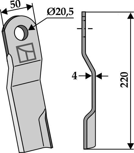 Messer 220x50 mm, rechts, passend für Staiger