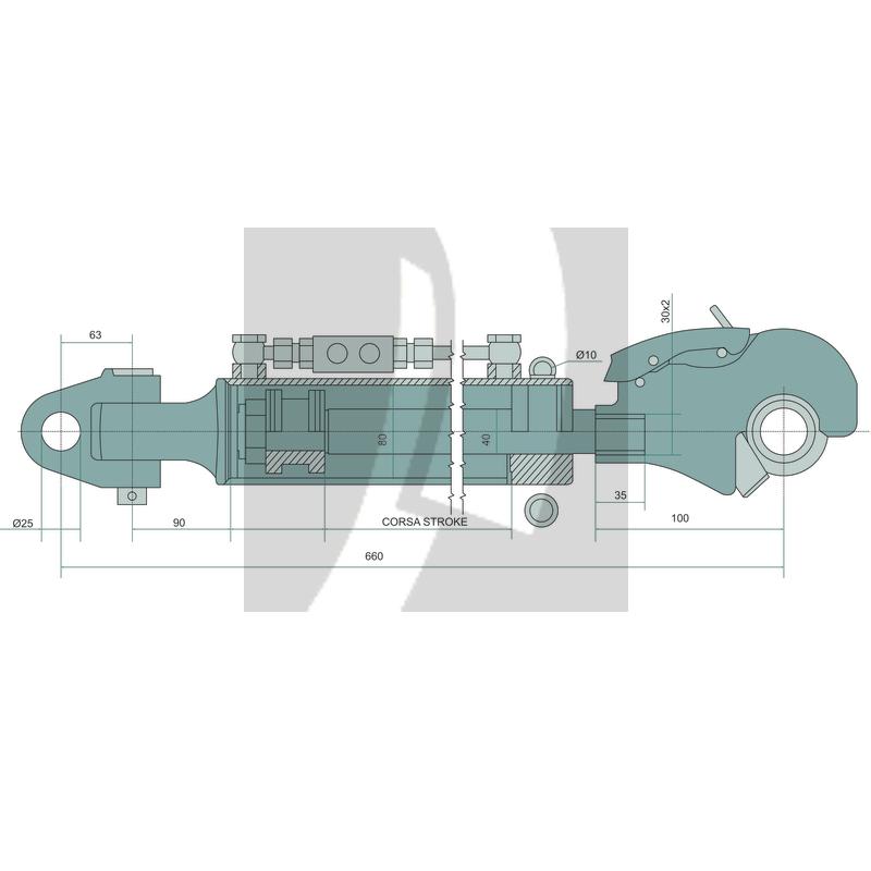 Hydraulischer Oberlenker 640 / 908 mm