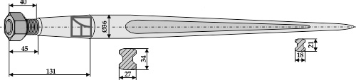 Zinken für Frontlader 1400 mm, passend für Desvoys