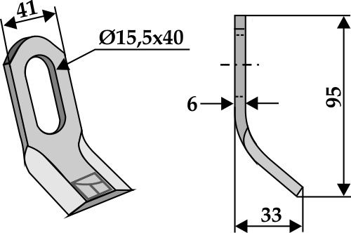 Y-Messer 95x41 mm, passend für Bomford und Mc Connel