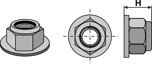 Selbstsichernde Bundmutter - Polystop - M12x1,75 - 8.8, passend für Amazone und Kuhn