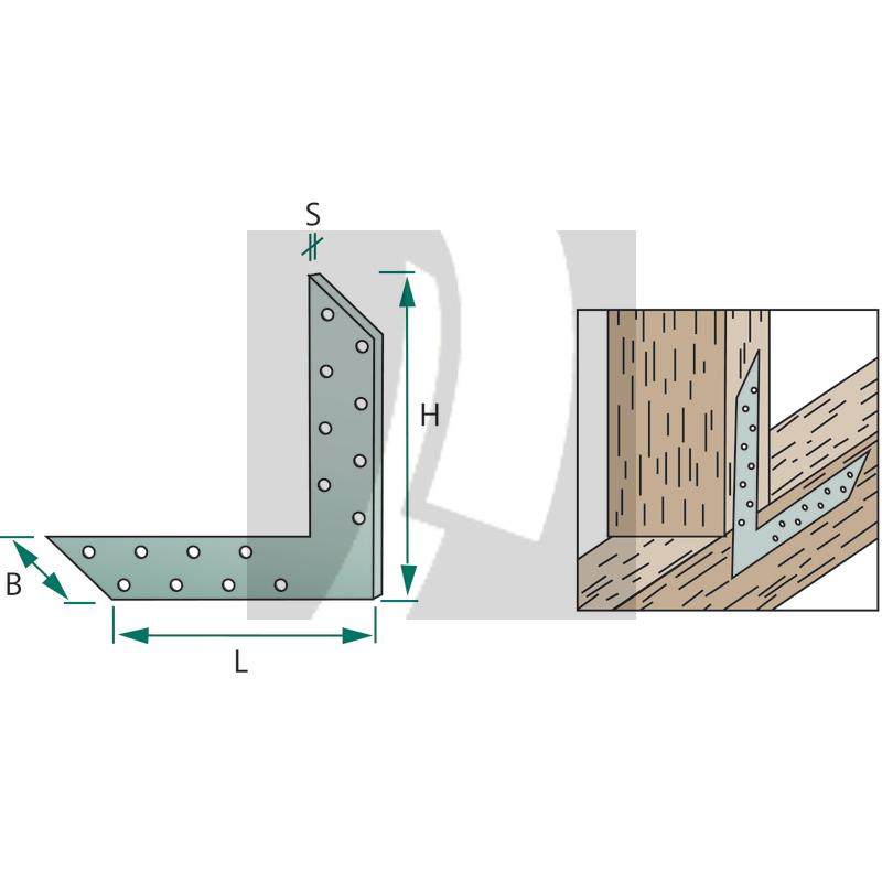 Eckwinkelbeschlag 110x110x30