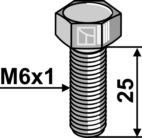 Sechskantschraube M6x1x25 ohne Mutter - galvanisch verzinkt
