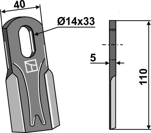 Gerades Messer 110x40 mm