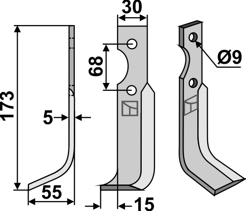 Fräsmesser 173x30mm, links, passend für Benassi