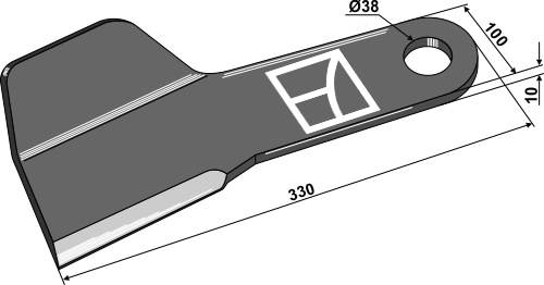 Messer 330 mm, rechts, passend für Spearhead