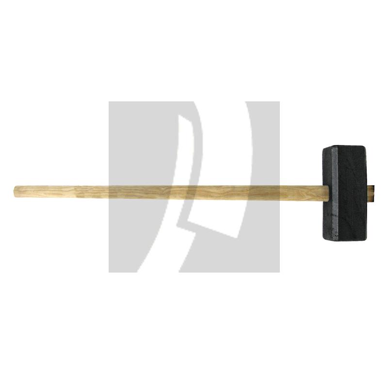Kunststoffhammer schwarz, aus Kautschuk, mit Holzstiel