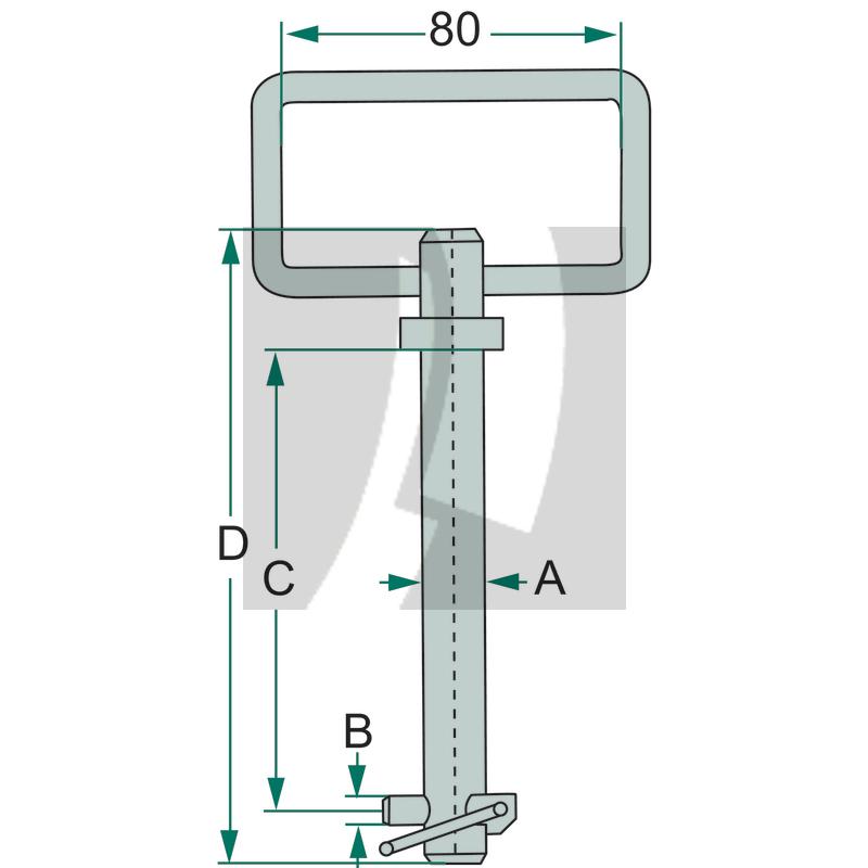 Oberlenkerbolzen mit Kette 228 mm Oberlenkerbolzen mit Kette 228 mm