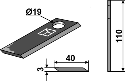 Rotorklinge 110x40 mm, passend für Agria