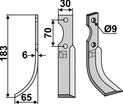 Fräsmesser 183x30mm, links, passend für S.E.P.