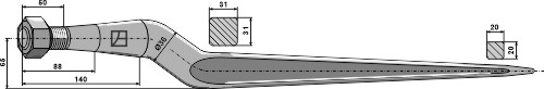 Silozinken 820 mm, passend für Alö