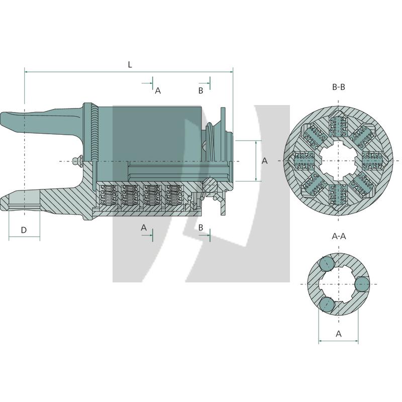 ROTARO Sternratschenkupplung R60 1 3/8" 6 Zähne