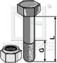 Sechskantschraube M14x2x120 mit Sicherungsmutter, passend für Turner