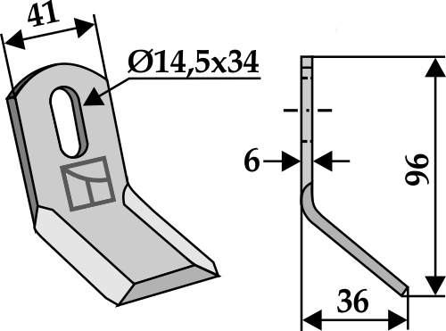 Y-Messer 96x41 mm Universal, passend für S.M.A., Carroy et Giraudon und mehr