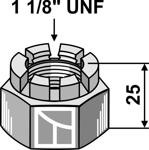 Kronenmutter 1 1/8''UNF, passend für Schulte