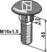Flachrundschraube - M16x1,5