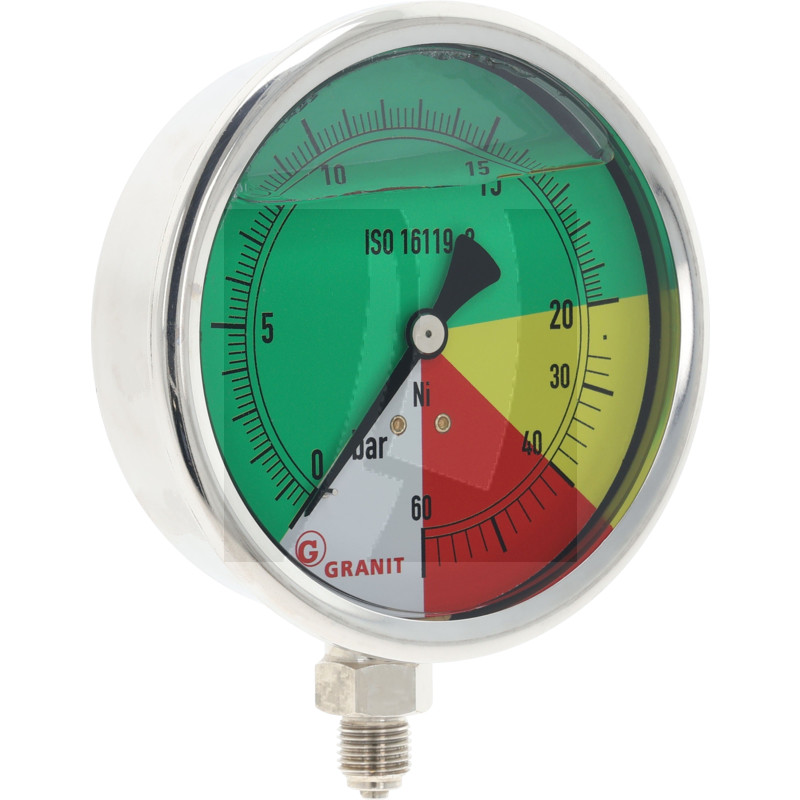 Manometer Ø100mm 0-20-40-60 unten 1/4" Standard