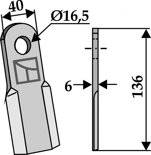Gerades Messer 136x40 mm, passend für Sicma und Sovema