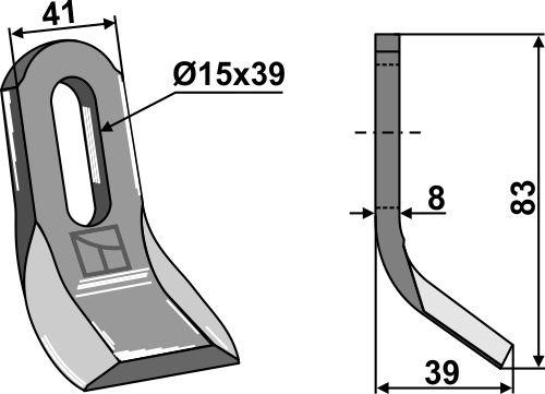 Y-Messer 83x41 mm, passend für Spearhead