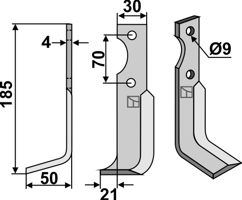 Fräsmesser 185x30mm, links, passend für Agria