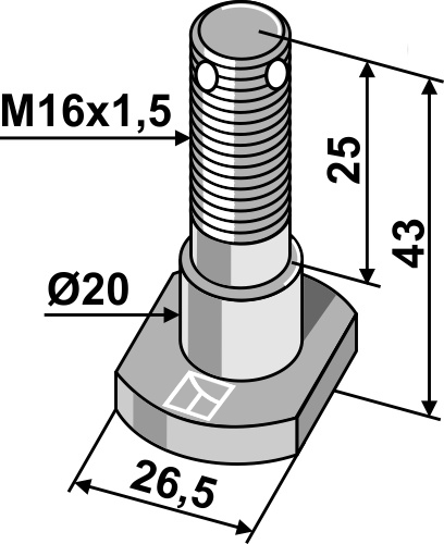 Messerschraube - 12.9, passend für Humus
