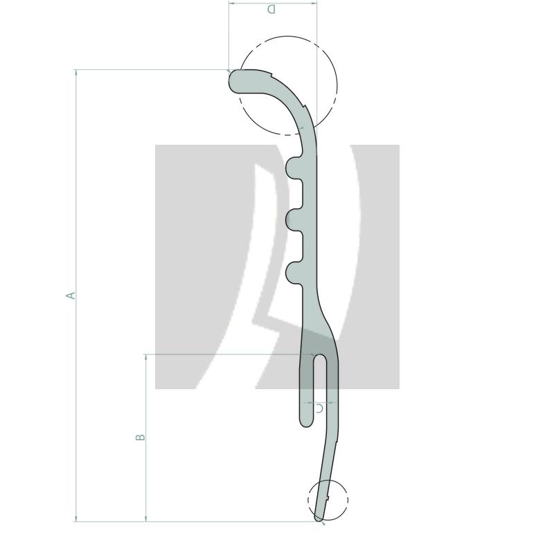 Kotflügelverbreiterung 124 mm, Meterware Kotflügelverbreiterung 124 mm, Meterware