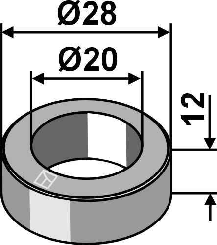 Buchse 28x12x20, passend für Röll