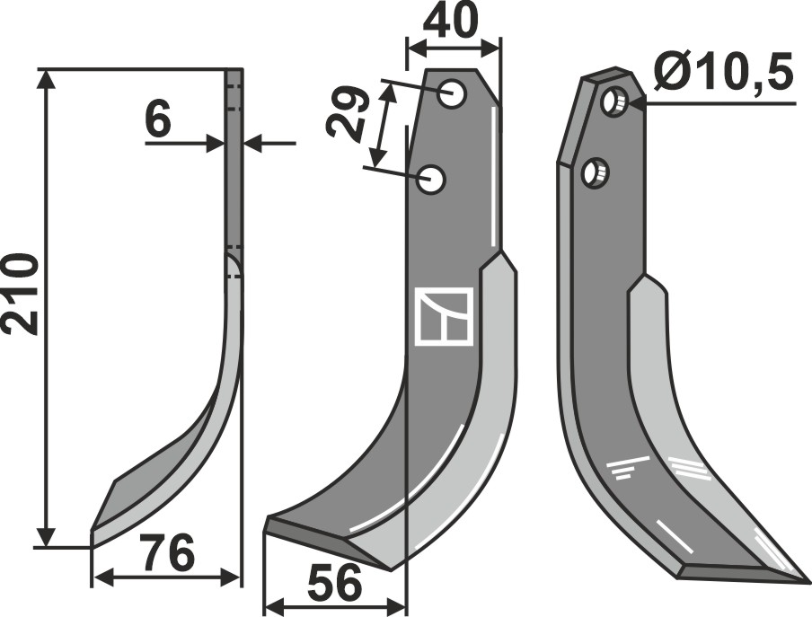 Fräsmesser 158x40mm, links, passend für Oosterlaan