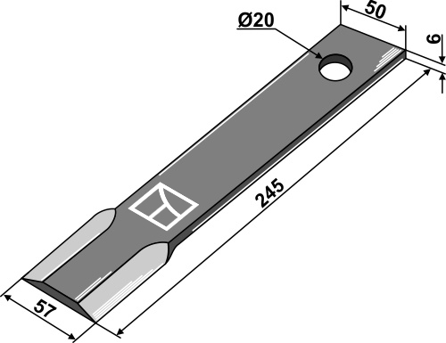 Mähermesser 245 mm, passend für Humus