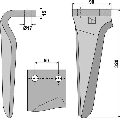 Kreiseleggenzinken, rechts 320 mm x 90 mm, passend für Muratori