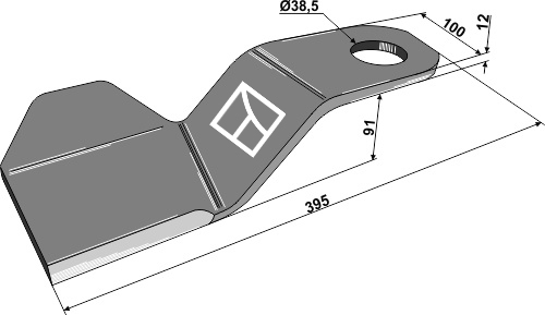 Mähermesser 395 mm - rechts, passend für Spearhead und Mc Connel