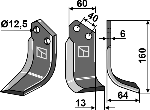 Fräsmesser 160x60mm, rechts, passend für Badalini