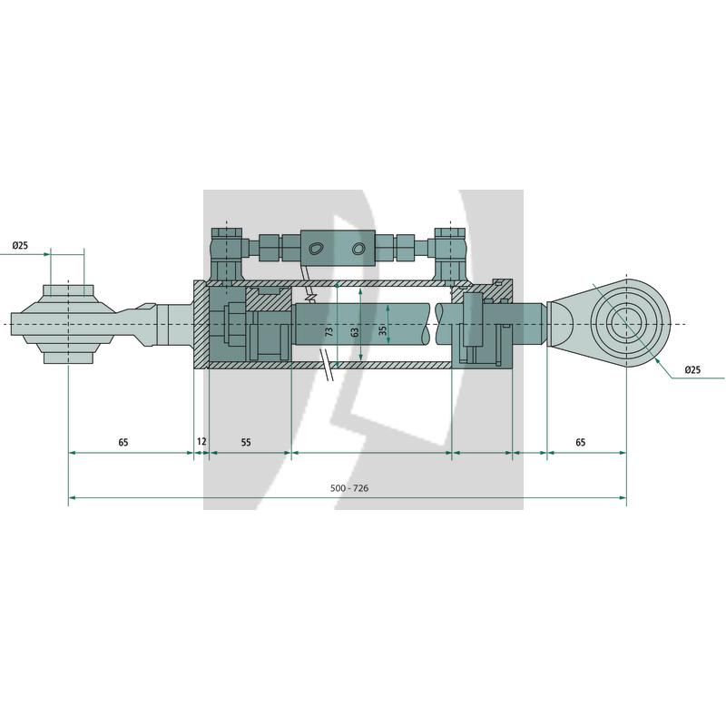 Hydraulischer Oberlenker 570 / 835 mm