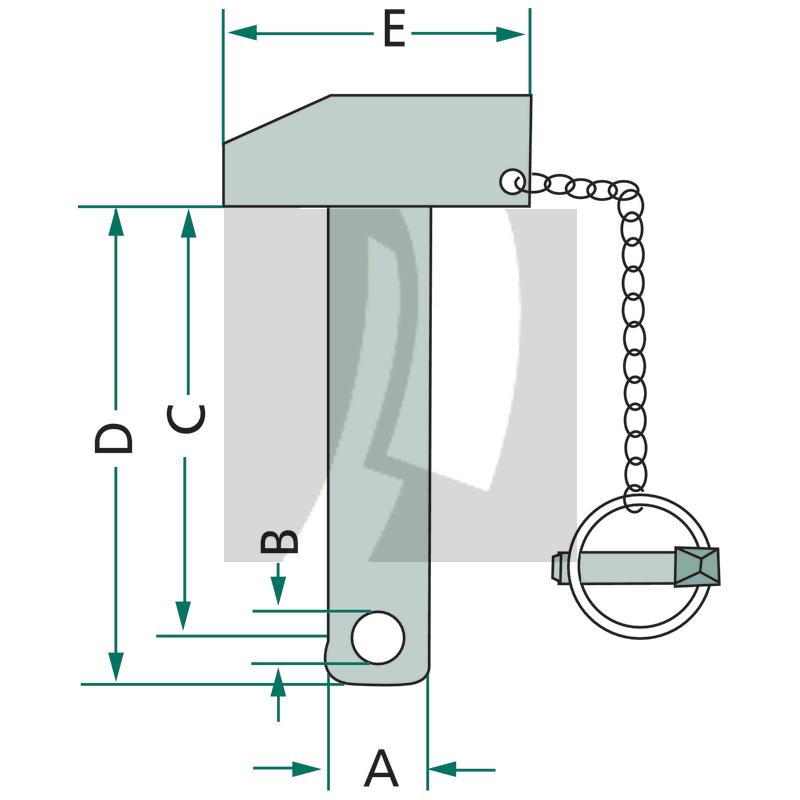 Oberlenkerbolzen mit Kette 125 mm Oberlenkerbolzen mit Kette 125 mm