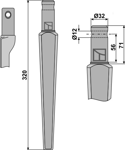 Kreiseleggenzinken 320 mm, passend für Rau, Kongskilde und mehr