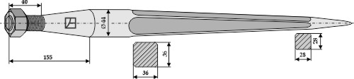 Zinken für Frontlader 840 mm, passend für Strautmann