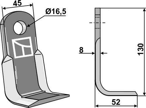 Winkelmesser 130x45 mm, passend für Terranova, Gaspardo und mehr
