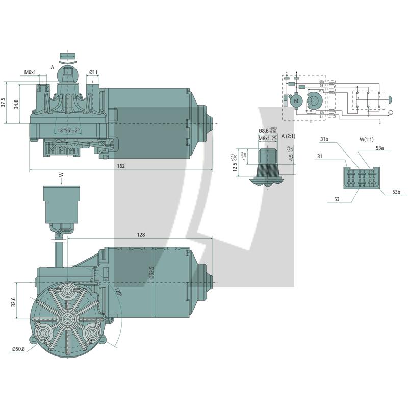 Wischermotor M8 x 1,25 mm