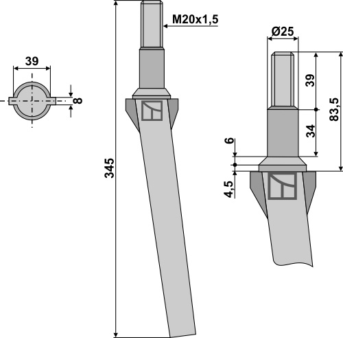 Kreiseleggenzinken 345 mm, passend für Forigo-Roteritalia und Rotorland