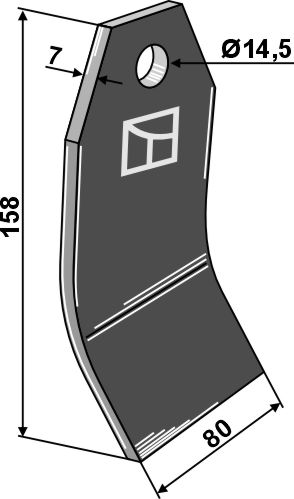 Messer 158x80 mm, passend für Nobili