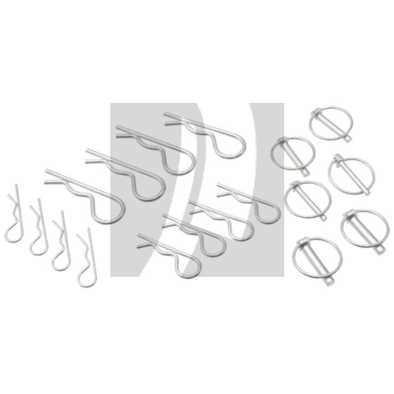 Klapp- und Federstecker-Satz verzinkt 6; 8; 10 & 3; 4; 5 mm Klapp- und Federstecker-Satz verzinkt 6; 8; 10 & 3; 4; 5 mm