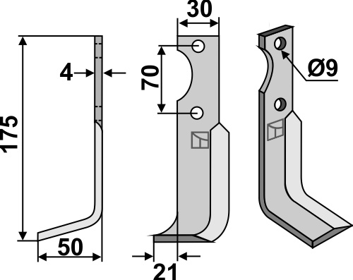 Fräsmesser 175x30mm, links, passend für Agria
